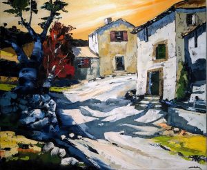 Village drômois-huile au couteau-65-54