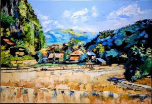 village laotien de Ban-na -huile au couteau 73-50