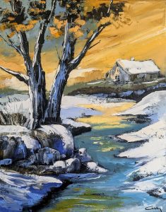 Refuge en hiver-huile au couteau-50-40