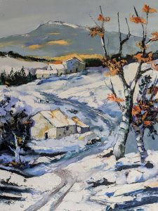 le vallon enneige huile au couteau 61-46