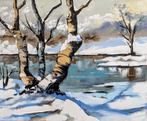 Au bord de l'etang-huile au coteau-46-36