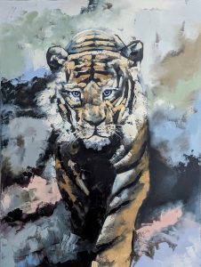 Tigre du Bengale - Peinture au couteau à l'huile-73-54