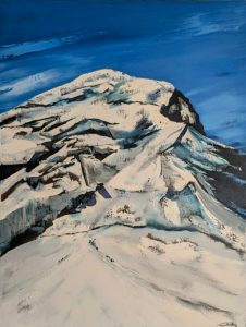le mont blanc 4810 mètres voie classique huile au couteau 65/50