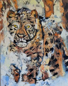 Le leopard de l'amour-huile au couteau-50-40