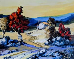lever du jour sur le vercors-huile au couteau--61-50